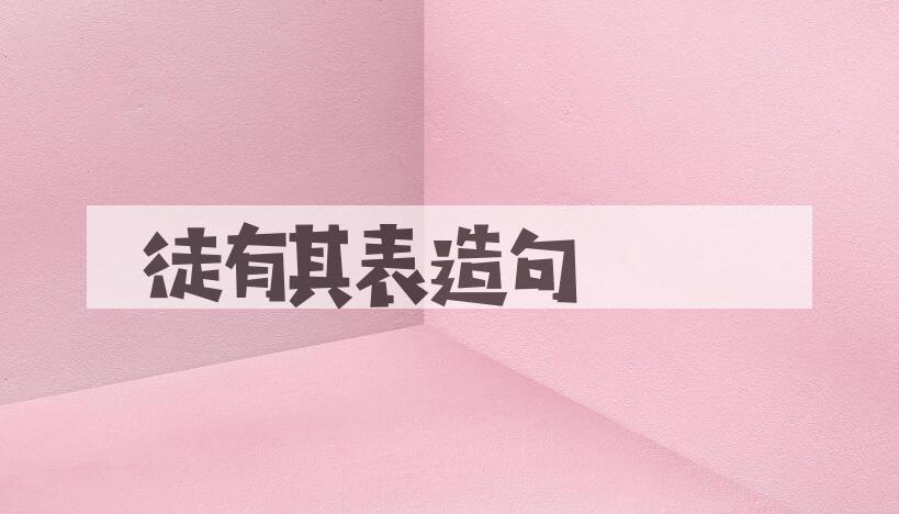 用徒有其表造句