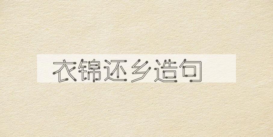 用衣锦还乡造句