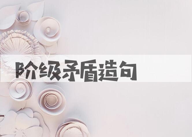 用阶级矛盾造句