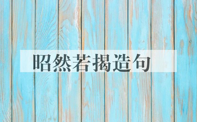 用昭然若揭造句