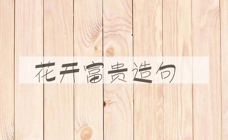 用花开富贵造句