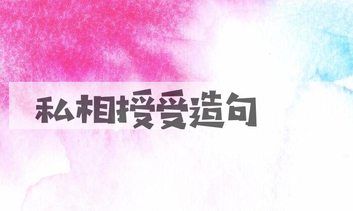 用私相授受造句