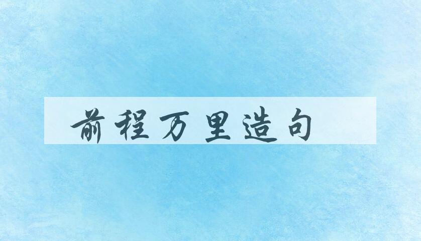用前程万里造句