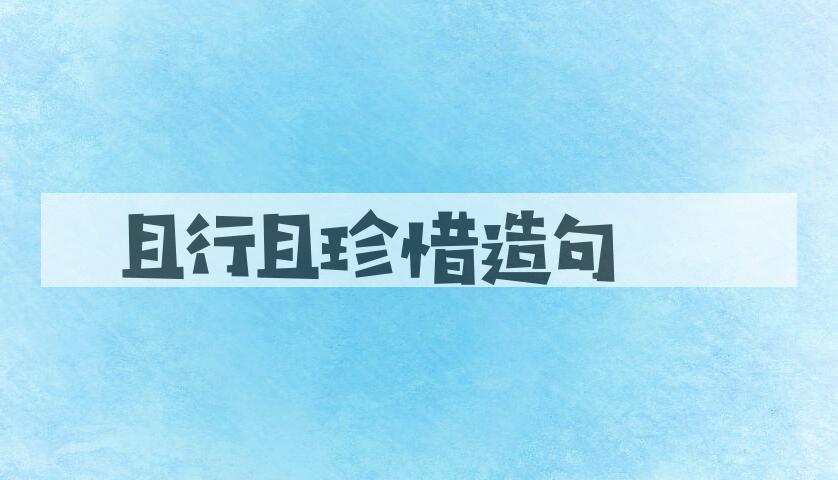 用且行且珍惜造句