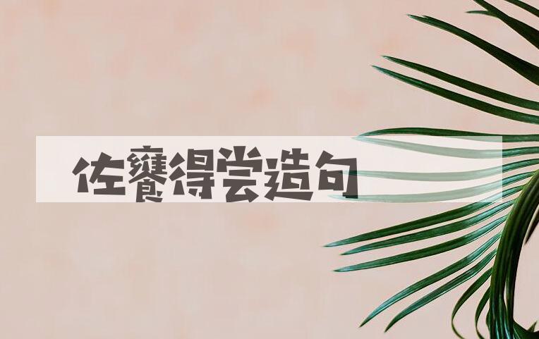 用佐饔得尝造句