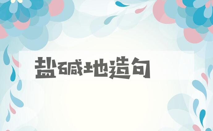 用盐碱地造句