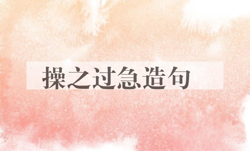 用操之过急造句