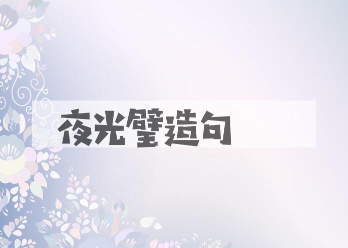 用夜光璧造句