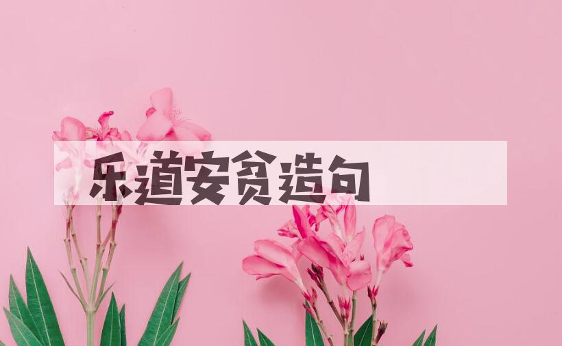 用乐道安贫造句