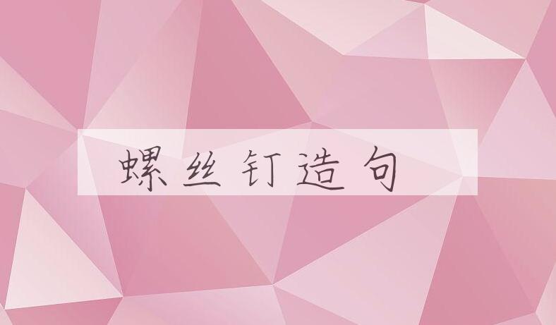 用螺丝钉造句