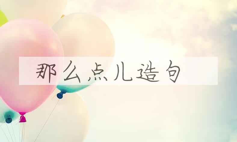 用那么点儿造句