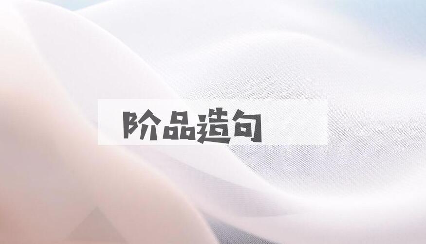 用阶品造句