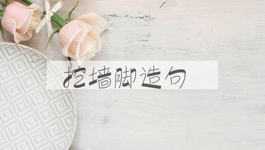 用挖墙脚造句