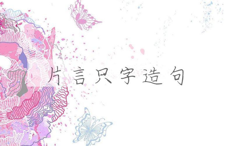 用片言只字造句