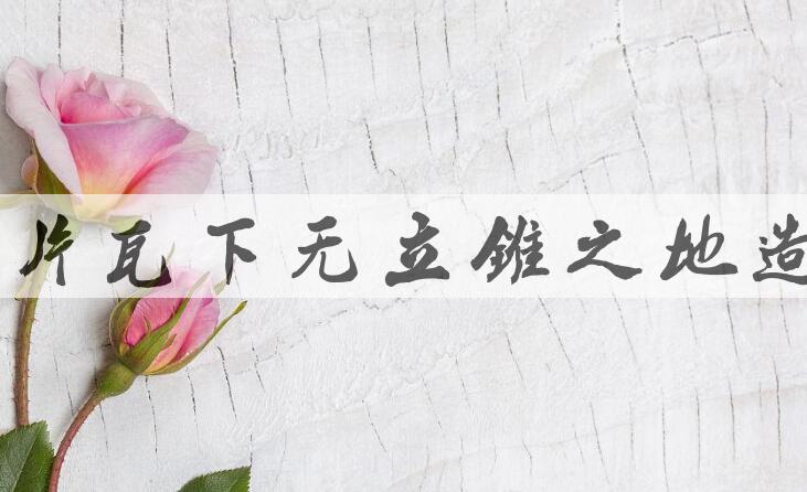 用上无片瓦，下无立锥之地造句
