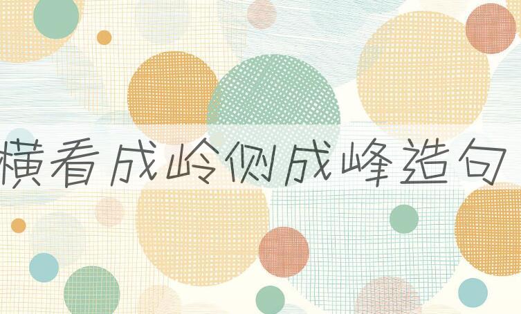 用横看成岭侧成峰造句