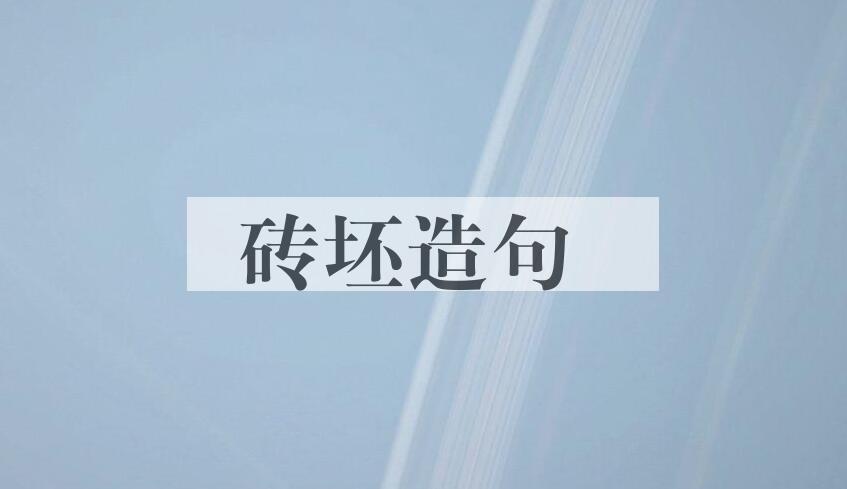 用砖坯造句