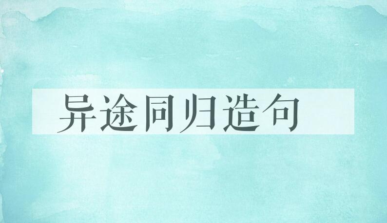 用异途同归造句