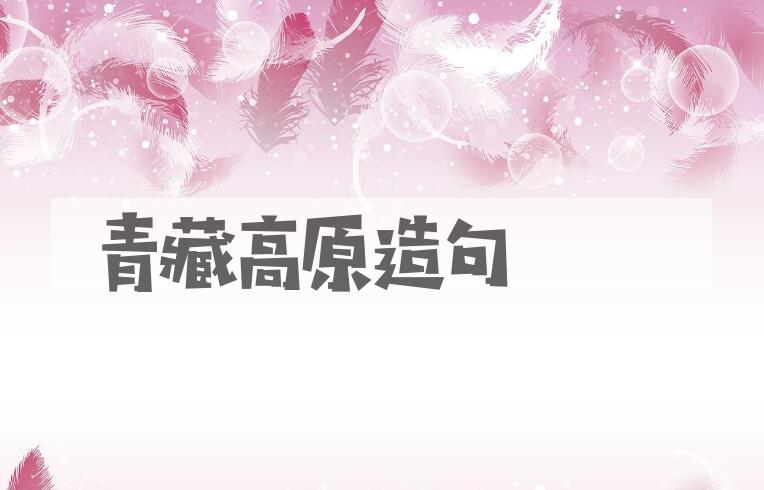 用青藏高原造句