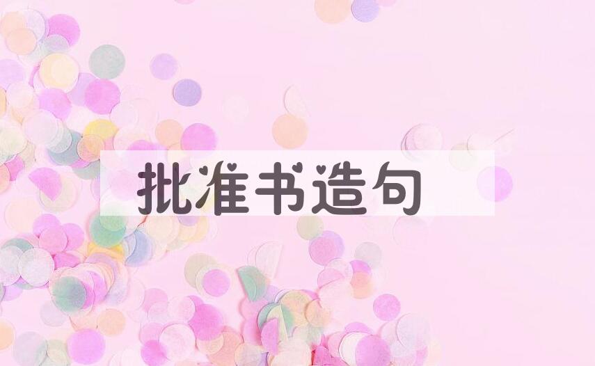 用批准书造句
