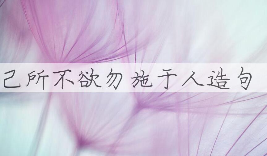 用己所不欲勿施于人造句