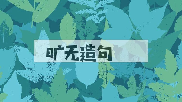 用旷无造句