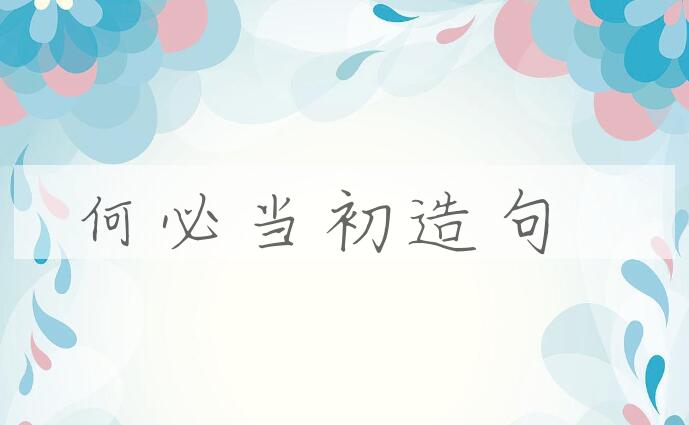 用何必当初造句