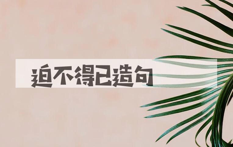 用迫不得已造句