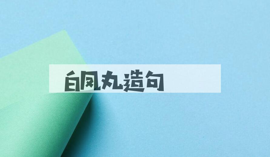 用白凤丸造句
