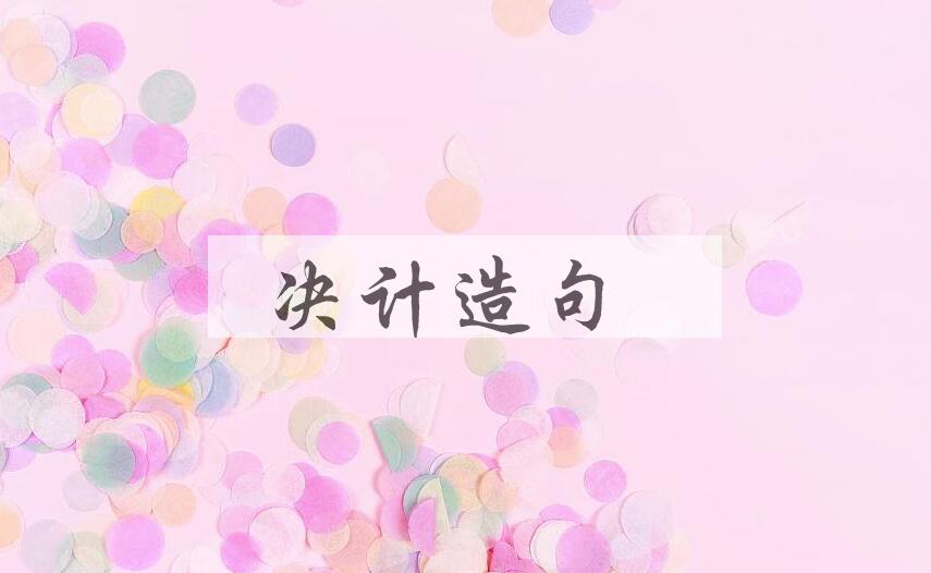 用决计造句