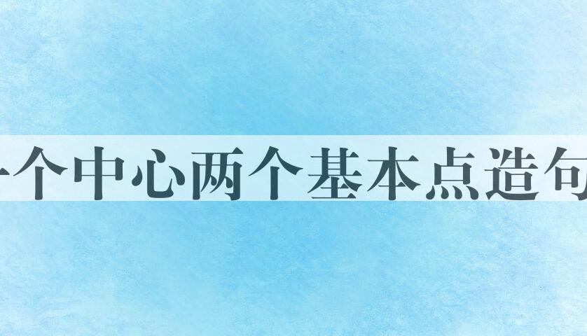 用一个中心，两个基本点造句