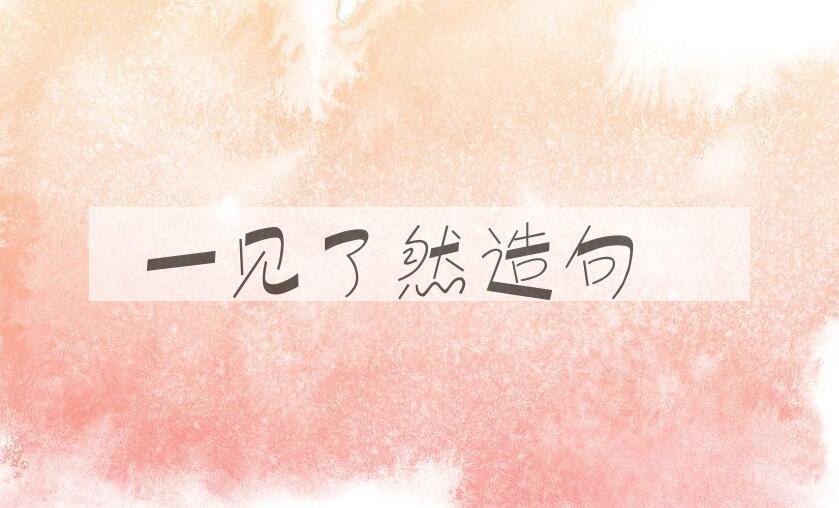 用一见了然造句