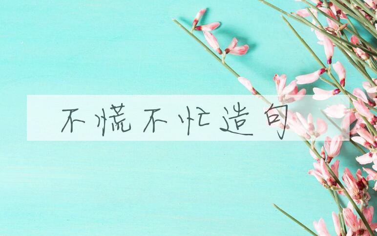 用不慌不忙造句