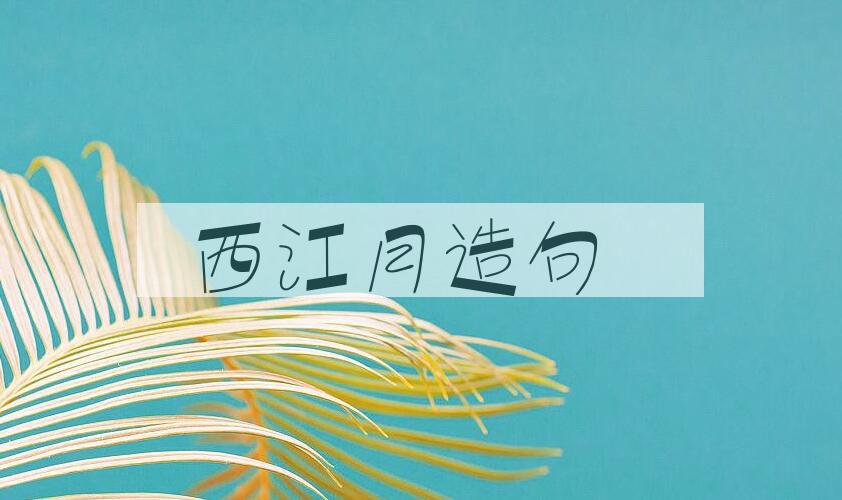 用西江月造句