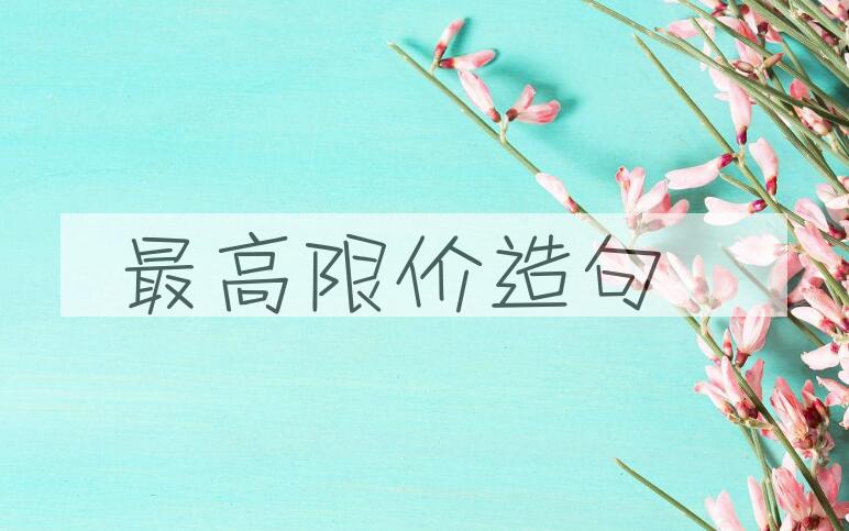 用最高限价造句