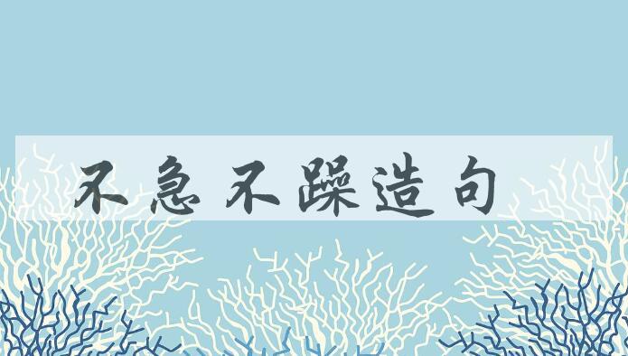用不急不躁造句