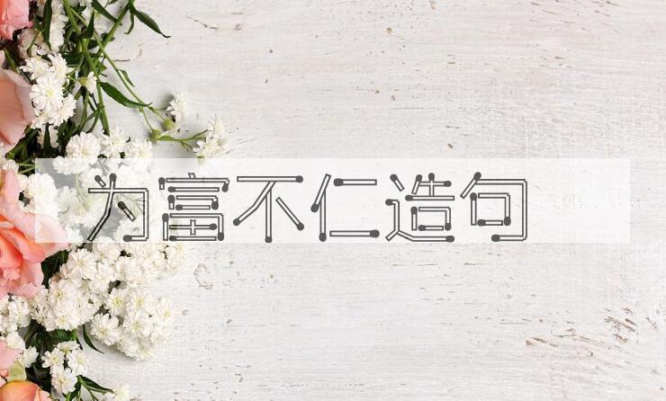 用为富不仁造句