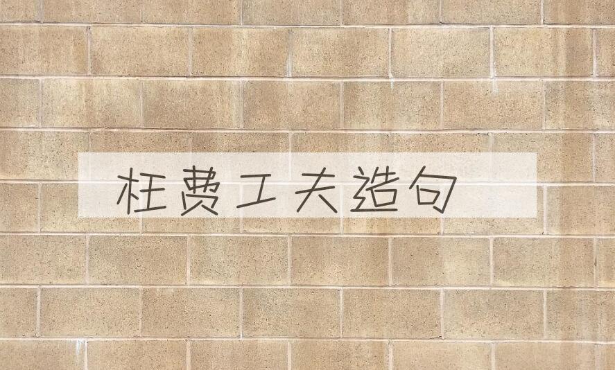 用枉费工夫造句