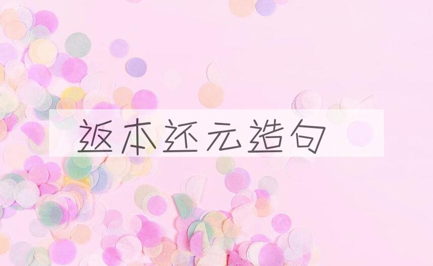 用返本还元造句