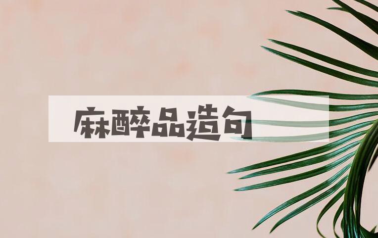用麻醉品造句