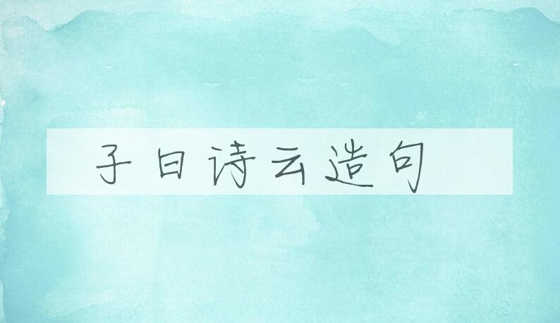 用子曰诗云造句