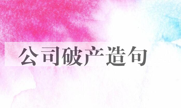 用公司破产造句