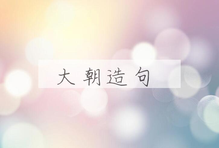 用大朝造句