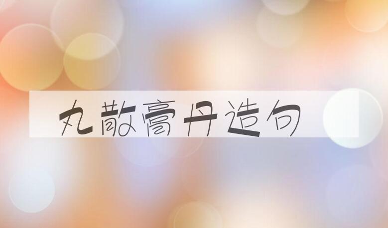 用丸散膏丹造句