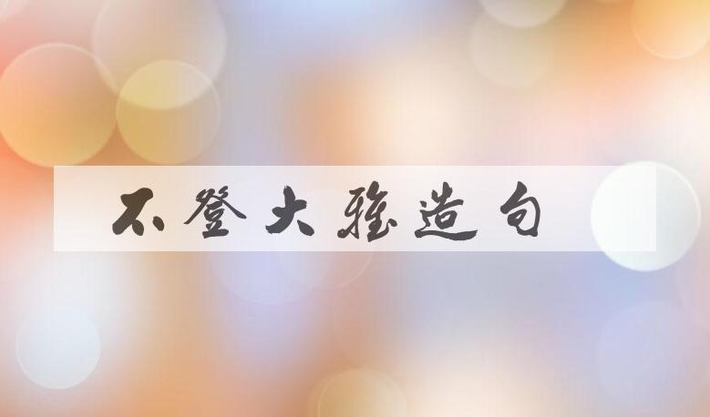 用不登大雅造句