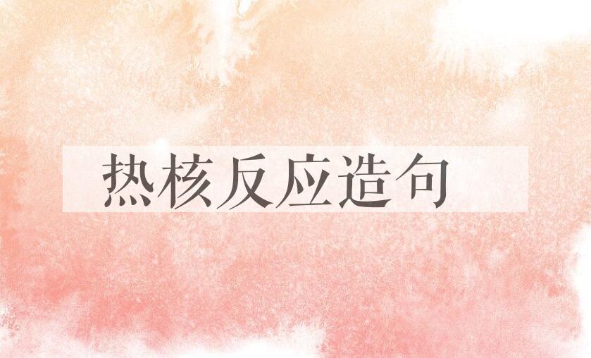 用热核反应造句