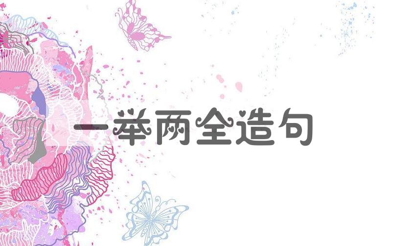 用一举两全造句