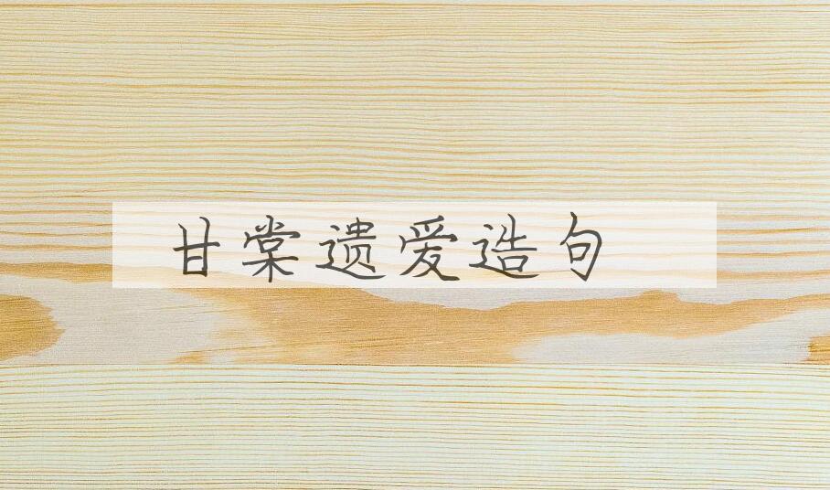 用甘棠遗爱造句