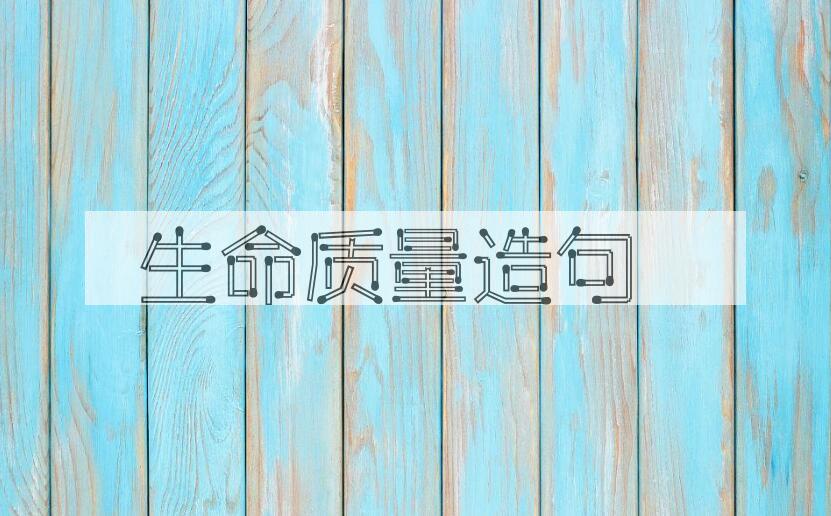 用生命质量造句