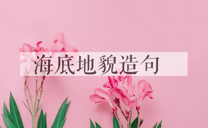 用海底地貌造句